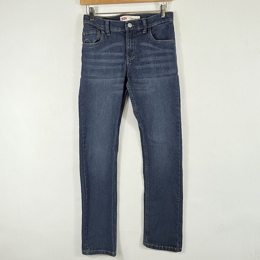 Levi's Jeans Girls‎ Youth Sz 14 27 x 29 Dark Wash 511 Slim Fit Denim Whiskered